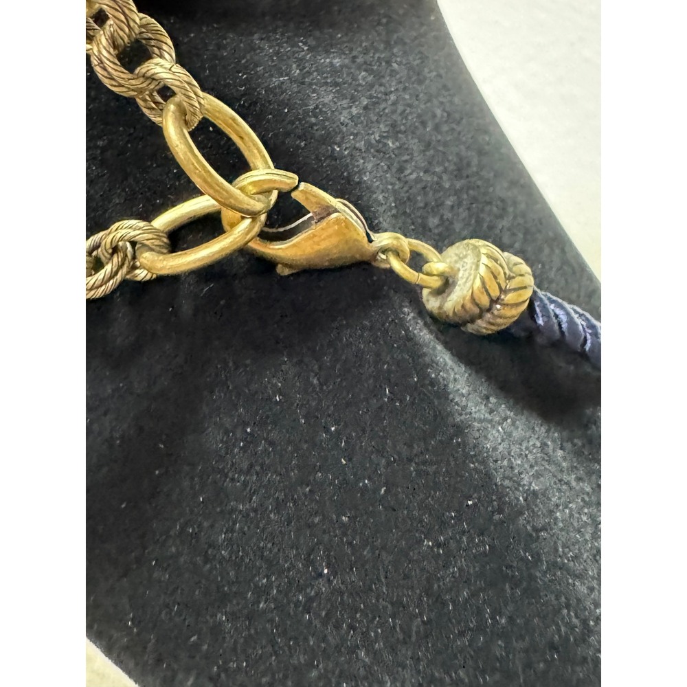 Chloe + Isabel Statement Necklace Blue Gold Crystal Marbled Stone Festival Y2K - Picture 8 of 10